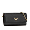 Prada Saffiano Lux Wallet On Chain Secondhand