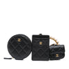 Chanel Lambskin Pearl Crown CC Wristlet Multi Pouches Secondhand