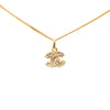 Chanel Gold Plated CC Rhinestone Pendant Necklace Secondhand
