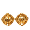 Chanel Gold Plated CC Round Clip On Earrings Secondhand
