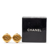 Chanel Gold Plated CC Round Clip On Earrings Secondhand