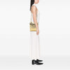 Prada Metallic Leather Double Flap Turn Lock Satchel Secondhand