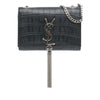 Saint Laurent Mini Croc Embossed Kate Tassel Crossbody Secondhand