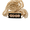 Chanel Gold Plated Strass Coco Plaque Double Chain Belt Secondhand