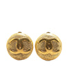 Chanel Gold Plated CC Clip On Earrings Secondhand