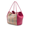 Burberry Small Haymarket Check Coated Canvas and Calfskin Canterbury Tote Secondhand