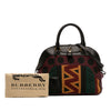 Secondhand Burberry Medium Leather and Canvas Geometric Tapestry Milverton Bag