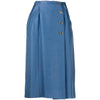 Secondhand Louis Feraud Light Blue Linen and Wool Skirt - '70s