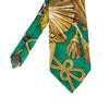 Gianni Versace Green Printed Silk Tie - '90s Second hand