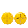 Chanel CC Resin Round Clip On Earrings Secondhand