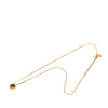 Dior Gold Plated Enamel Logo Round Pendant Necklace Secondhand