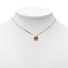 Dior Gold Plated Enamel Logo Round Pendant Necklace Secondhand