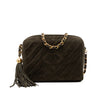 Chanel CC Diagonal Quilted Suede Tassel Diamond Camera Bag Secondhand