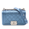 Secondhand Chanel Small Quilted Perforated Metallic Lambskin Boy Flap