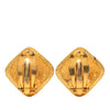 Chanel CC Gold Plated Rhombus Clip On Earrings Secondhand