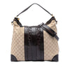 Gucci GG Canvas and Crocodile Embossed Calfskin Secret Satchel Secondhand