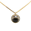 Secondhand Louis Vuitton Gold Plated Crystal Magnetic Wood Ball Pendant Necklace