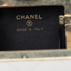 Secondhand Chanel Bicolor Quilted Lambskin Cube Clutch with Chain