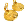 Chanel CC Gold Plated Round Clip on Earrings Secondhand