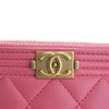 Chanel Quilted Lambskin Boy Double Zip Wallet On Chain Secondhand