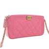 Chanel Quilted Lambskin Boy Double Zip Wallet On Chain Secondhand