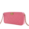 Chanel Quilted Lambskin Boy Double Zip Wallet On Chain Secondhand