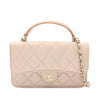 Chanel CC Quilted Lambskin Top Handle Phone Holder with Chain Secondhand
