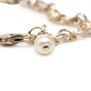 Chanel CC Gold Plated Resin Crystal Faux Pearl Chain Heart Bracelet Secondhand