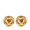 Chanel CC Gold Plated Round Clip on Earrings Secondhand