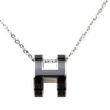 Hermès Palladium Plated Enamel Pop H Pendant Necklace Secondhand
