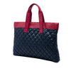 Chanel Large Bicolor Quilted Nylon and Lambskin Coco Cocoon Flat Tote Secondhand