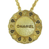 Chanel Gold Plated Logo Ribbon Pendant Necklace Secondhand