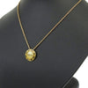 Chanel Gold Plated Logo Ribbon Pendant Necklace Secondhand