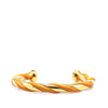 Secondhand Hermès Gold Plated and Leather Twisted Cuff Bracelet