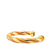 Secondhand Hermès Gold Plated and Leather Twisted Cuff Bracelet