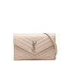Saint Laurent Grain De Poudre Chevron Cassandre Envelope Chain Wallet Secondhand