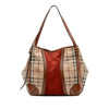 Burberry Small Suede Trimmed Haymarket Check Coated Canvas Canterbury Tote Secondhand