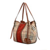 Burberry Small Suede Trimmed Haymarket Check Coated Canvas Canterbury Tote Secondhand