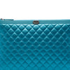 Chanel Large Quilted Metallic Caviar Boy O Case Clutch Secondhand