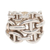 Hermès Large Sterling Silver Chaine d'Ancre Enchainee Ring Secondhand