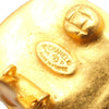 Chanel CC Gold Plated Round Clip On Earrings Secondhand