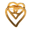 Secondhand Chanel CC Gold Plated Double Heart Brooch