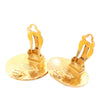 Chanel CC Gold Plated Round Clip On Earrings Secondhand