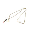 Chanel Gold Plated CC Lipstick Pendant Necklace Secondhand
