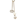 Dior Gold Plated Strass Embellished Faux Pearl CD Tribal Long Necklace Secondhand