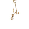 Dior Gold Plated Strass Embellished Faux Pearl CD Tribal Long Necklace Secondhand