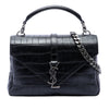 Saint Laurent Medium Croc Embossed Leather Monogram College Satchel Secondhand