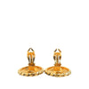 Chanel CC Gold Plated Sunburst Round Clip On Earrings Secondhand