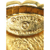 Chanel CC Gold Plated Sunburst Round Clip On Earrings Secondhand
