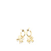 Chanel Gold Plated Clover Hoop Push Back Earrings Secondhand